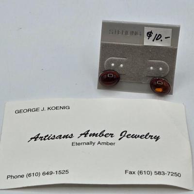 LOT 54: 3 Pairs of Sterling Silver Earrings/14.1 gtw and Sterling Silver Spoon Pin/5.7 gtw,