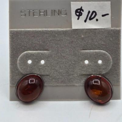 LOT 54: 3 Pairs of Sterling Silver Earrings/14.1 gtw and Sterling Silver Spoon Pin/5.7 gtw,