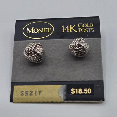 LOT 55: Variety of Fashionable Pierced Earrings- Monet, Anne Klein and more