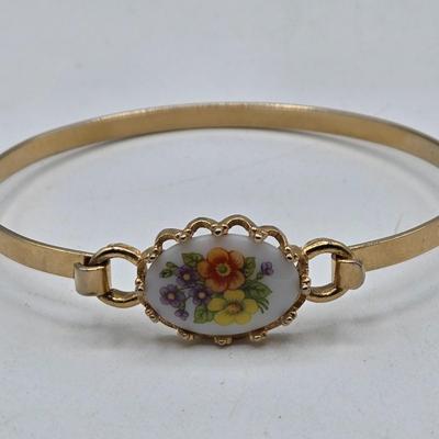 LOT 63: Dragonfly Pin, Hand-Painted Cardinal Pin with Matching Earrings, Gold-tone Avon Bracelet, and More