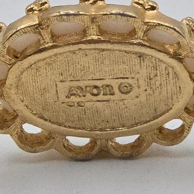 LOT 63: Dragonfly Pin, Hand-Painted Cardinal Pin with Matching Earrings, Gold-tone Avon Bracelet, and More