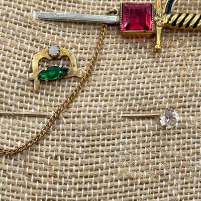 LOT 67: Vintage Stick / Tie Pins: Swords & More
