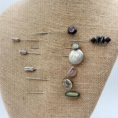 LOT 69: Collection of Stick Pins w/ Fascinating Stones