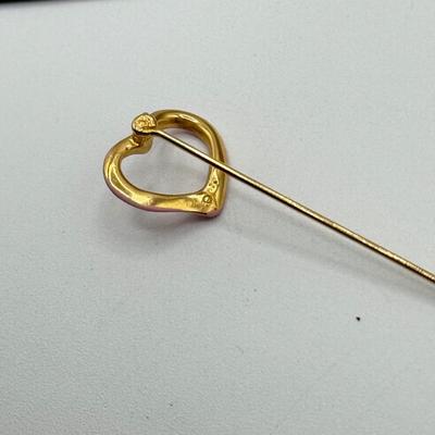 LOT 73: Vintage Stick Pins: Heart, Leaf, Chains & More