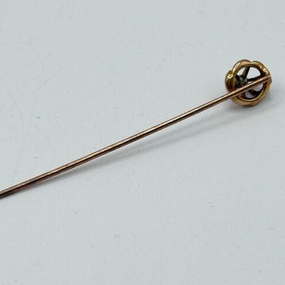 LOT 76: 14k Gold Diamond Stick Pin (1.8g)