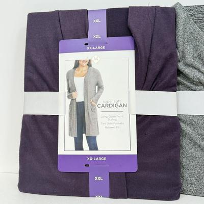 LOT 81: NWT Plus Sized Women's Clothing: Pair of 2XL Cardigans, XXL Dark Green Sweatsuit & Old Navy Size 16 "Super...