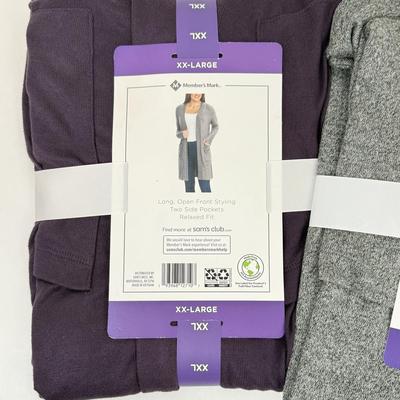 LOT 81: NWT Plus Sized Women's Clothing: Pair of 2XL Cardigans, XXL Dark Green Sweatsuit & Old Navy Size 16 "Super...