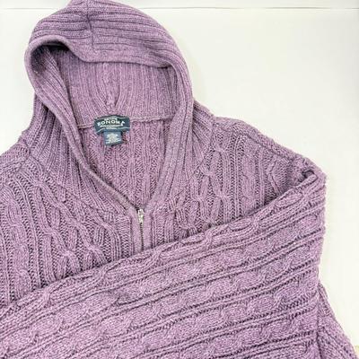 LOT 84: Plus size Purple Champion Sweatshirt, Zip up Sweater & Three Pairs of Jeans