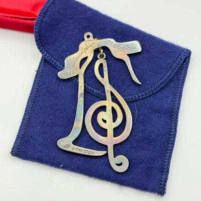 LOT 92: Silver Plated Philadelphia Orchestra 1980s Commemorative Christmas Tree Ornaments