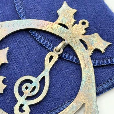 LOT 92: Silver Plated Philadelphia Orchestra 1980s Commemorative Christmas Tree Ornaments