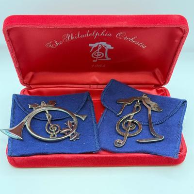 LOT 92: Silver Plated Philadelphia Orchestra 1980s Commemorative Christmas Tree Ornaments