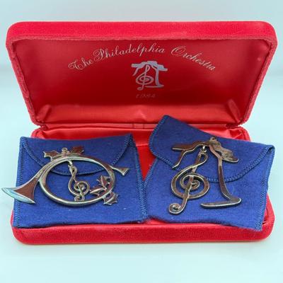 LOT 92: Silver Plated Philadelphia Orchestra 1980s Commemorative Christmas Tree Ornaments