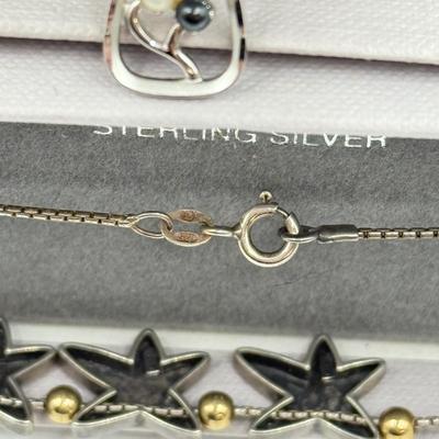 LOT 93: Two Sterling Silver Necklaces 18” & 15” (9.89g)