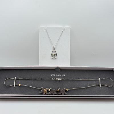 LOT 93: Two Sterling Silver Necklaces 18” & 15” (9.89g)