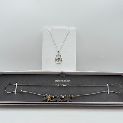 LOT 93: Two Sterling Silver Necklaces 18” & 15” (9.89g)