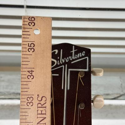 LOT 94: Small Silvertone Guitar w/ Vintage Cowboy Guitar Case