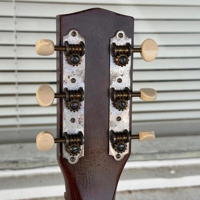 LOT 94: Small Silvertone Guitar w/ Vintage Cowboy Guitar Case