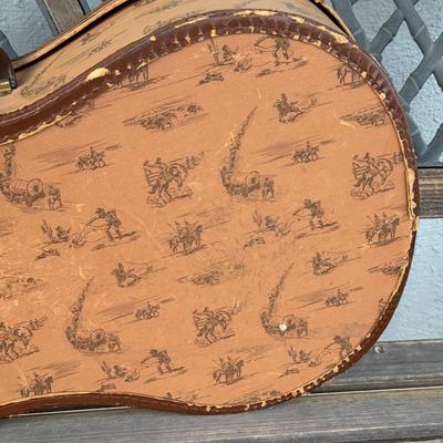 LOT 94: Small Silvertone Guitar w/ Vintage Cowboy Guitar Case