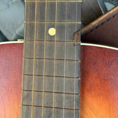 LOT 94: Small Silvertone Guitar w/ Vintage Cowboy Guitar Case