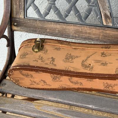 LOT 94: Small Silvertone Guitar w/ Vintage Cowboy Guitar Case