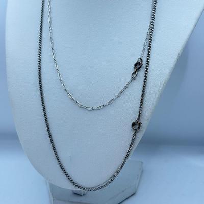 LOT 95: Collection of Silvertone Necklaces & Chains