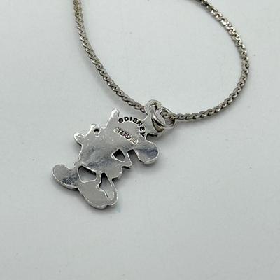LO 96: Sterling Silver Mickey Mouse Pendant & Two Sterling Chains 18” & 22”