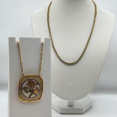 LOT 97: Reed & Barton Damascene Necklace & Vendome Chain (14" & 20")
