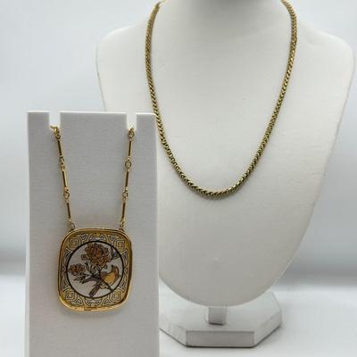 LOT 97: Reed & Barton Damascene Necklace & Vendome Chain (14" & 20")