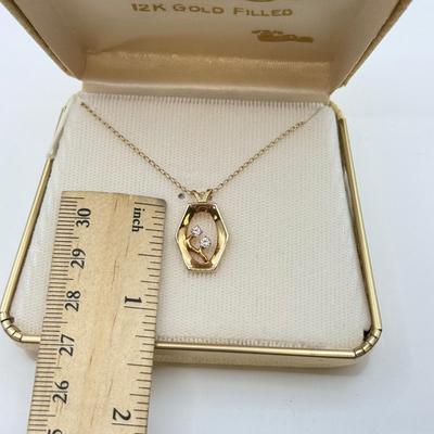 LOT 98: Wedgewood Necklace, 12k Gold Filled Celebrity Necklace in Box & Another Gold Fill Necklace (18”, 18”, 16”)