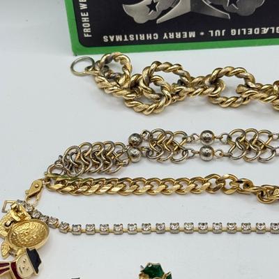 LOT 106: Christmas & More Costume Jewelry Collection: Bracelets, Earrings & More