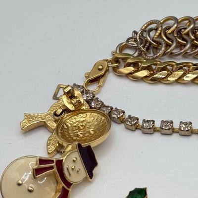 LOT 106: Christmas & More Costume Jewelry Collection: Bracelets, Earrings & More