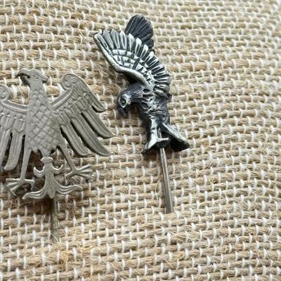 LOT 116: Collection of Vintage Stick Pins: Eagles, Symbols & More