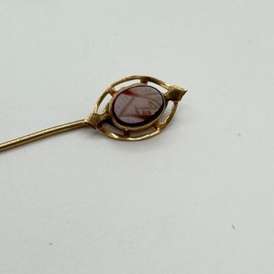 LOT 119: Vintage Hat / Stick Pins: Floral & Cameo Designs