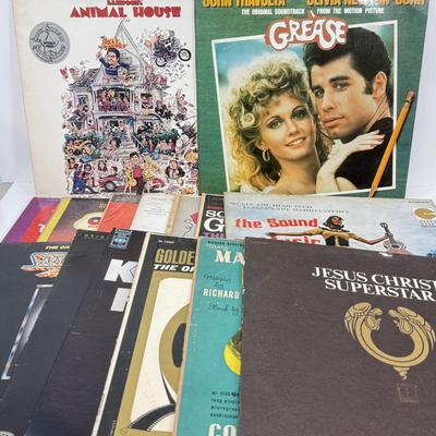 LOT 123: Movie/Theatre Soundtrack Vintage Viny Record Albums: Animal House, Grease, Sound of Music, Saturday Night Fever & More