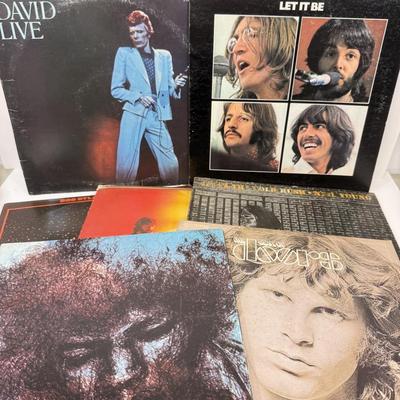 LOT 125: Vintage Vinyl Record Albums: Jimi Hendrix, The Beatles, David Bowie, The Doors, Eric Clapton, Neil Young, Bob Dylan (LIST IN...