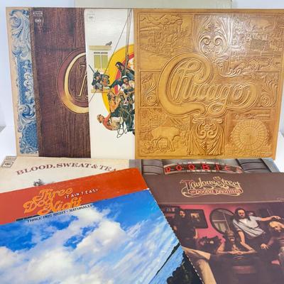 LOT 127: 1970s Classic Rock Vinyl Record Albums: Chicago, Three Dog Night & The Doobie Brothers
