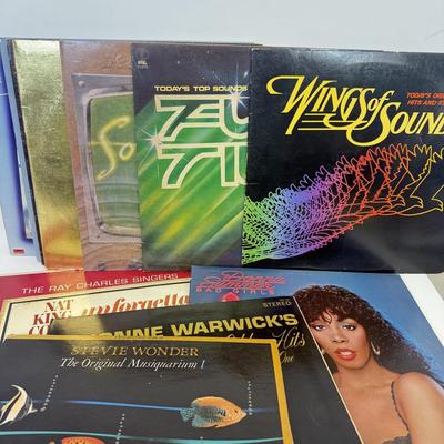 LOT 128: Vinyl Record Albums: Donna Summer, Dionne Warwick, Stevie Wonder, Nat King Cole & More