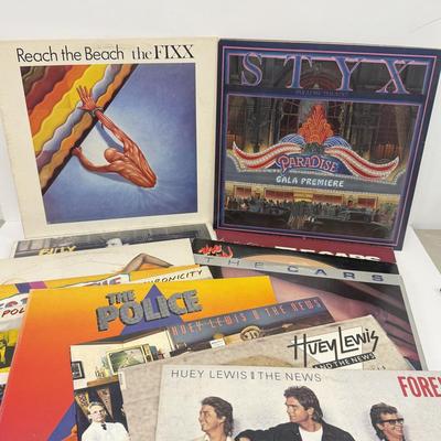 LOT 130: 1980s Vinyl Record Albums: Styx, The Fixx, The Cars, Billy Joel (LIST IN DESCRIPTION)
