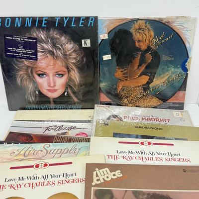 LOT 135: 1970s/80s Vinyl Record Albums: Footloose, Rod Stewart, Bonnie Tyler, Pointer Sisters, The Ray Charles Singers, Air Supply &...