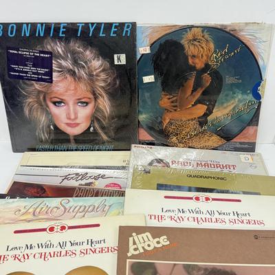 LOT 135: 1970s/80s Vinyl Record Albums: Footloose, Rod Stewart, Bonnie Tyler, Pointer Sisters, The Ray Charles Singers, Air Supply &...