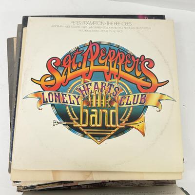 LOT 136: Stack of Various Vintage Vinyl Record Albums - Christmas Themed, Bill Cosby, 45s & More