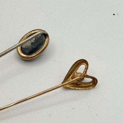 LOT 137: Vintage / Antique Hat Stick Pins w/ Natural & Simulated Gemstones