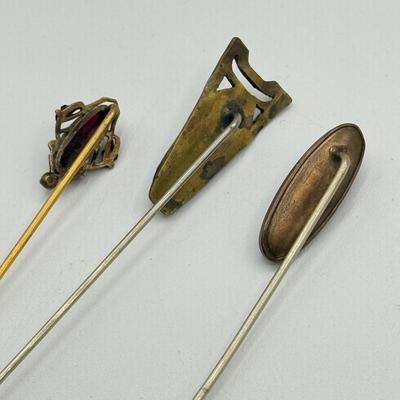 LOT 137: Vintage / Antique Hat Stick Pins w/ Natural & Simulated Gemstones