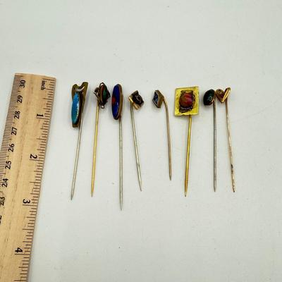 LOT 137: Vintage / Antique Hat Stick Pins w/ Natural & Simulated Gemstones