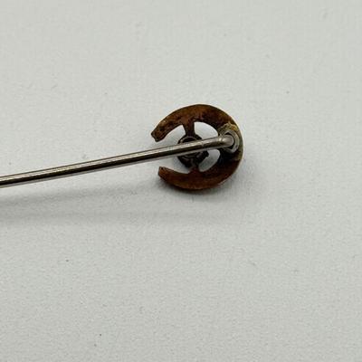 LOT 138: Gorgeous Vintage Hat Stick Pins: Cloisonne, Crown, Blue Stones & Needlepoint