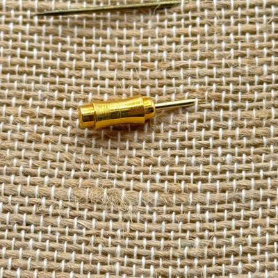 LOT 138: Gorgeous Vintage Hat Stick Pins: Cloisonne, Crown, Blue Stones & Needlepoint