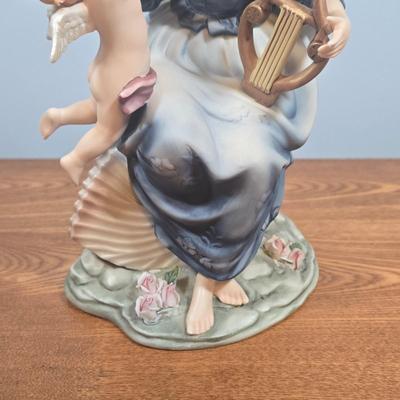 LOT 141: Grandeur Noel Hand-Painted Porcelain Angel Set, Vintage Glazed Ceramic Pitcher, Pennsbury Pottery Folk Art Slick Chick Yellow...