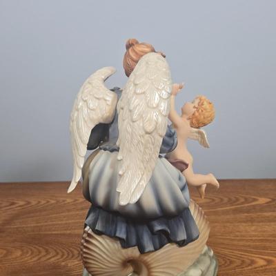LOT 141: Grandeur Noel Hand-Painted Porcelain Angel Set, Vintage Glazed Ceramic Pitcher, Pennsbury Pottery Folk Art Slick Chick Yellow...