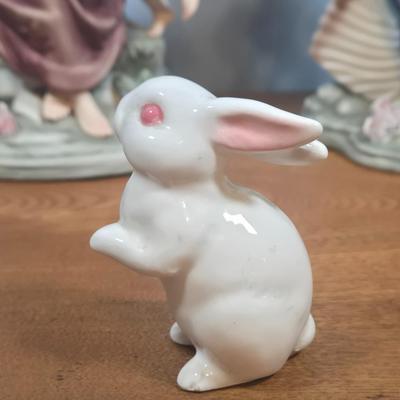 LOT 141: Grandeur Noel Hand-Painted Porcelain Angel Set, Vintage Glazed Ceramic Pitcher, Pennsbury Pottery Folk Art Slick Chick Yellow...