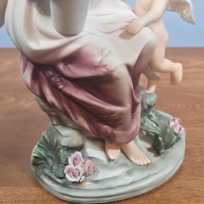 LOT 141: Grandeur Noel Hand-Painted Porcelain Angel Set, Vintage Glazed Ceramic Pitcher, Pennsbury Pottery Folk Art Slick Chick Yellow...